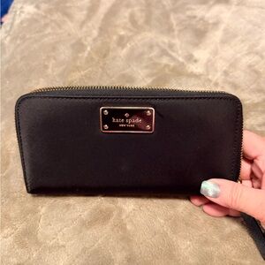 Kate Spade Black Wallet with Gold Accents